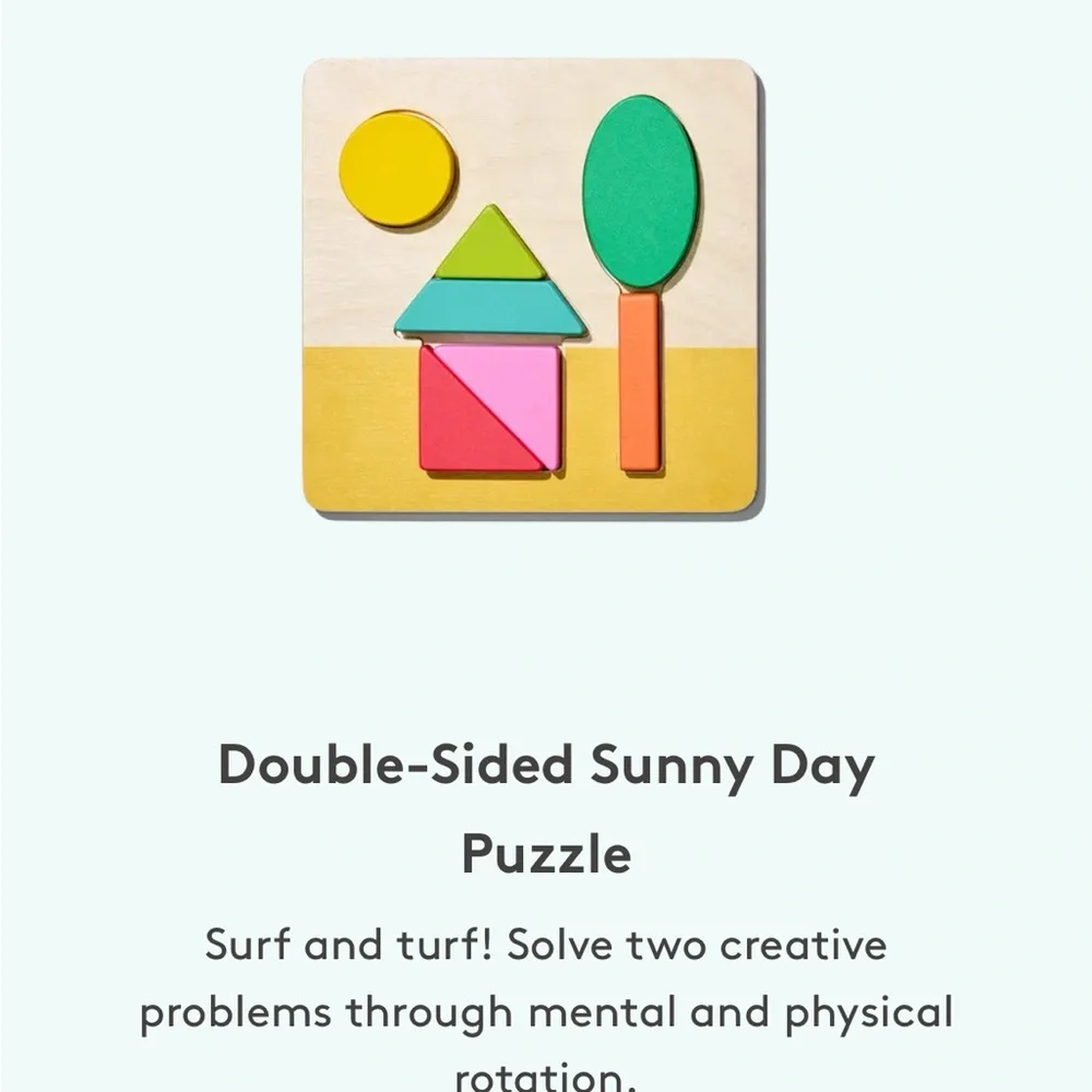 Lovevery Montessori Colorful Wooden double sided sunny day Puzzle